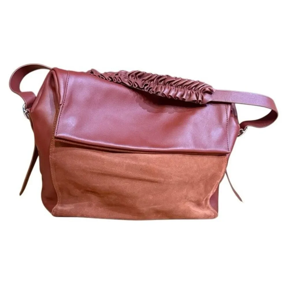 ALLSAINTS Maya Leather Shoulder Bal Calfskin In Rust Color